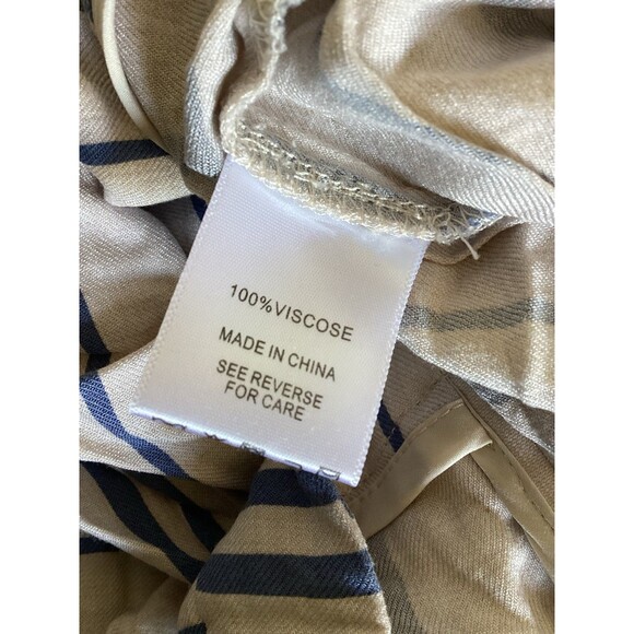 Lucy Paris Blue Beige Striped Wide Leg Pants M - Picture 7 of 7